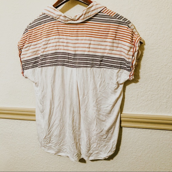 Casual Stripped Button Down Tee - Picture 3 of 3